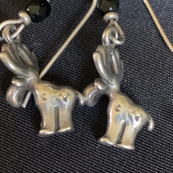 Sunwest Silver Co. Sterling Moose Drop Earrings - Picture 5 of 8